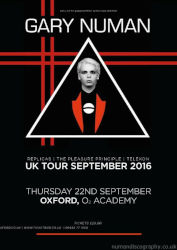 Gary Numan Venue Poster 2016 Oxford